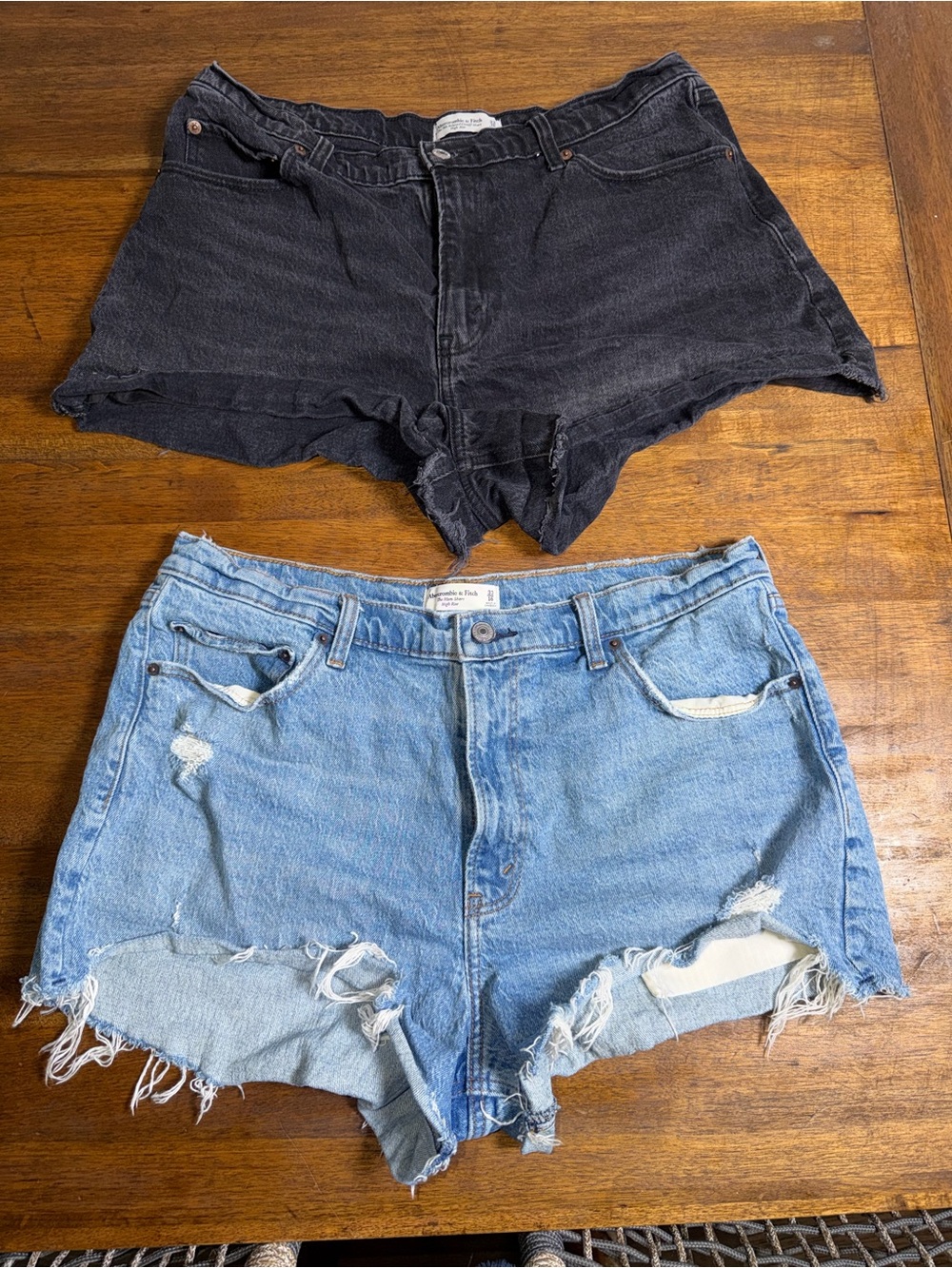 Abercrombie & Fitch Set of 2 High Rise Mom Shorts Cut Off Boho Plus Size 16